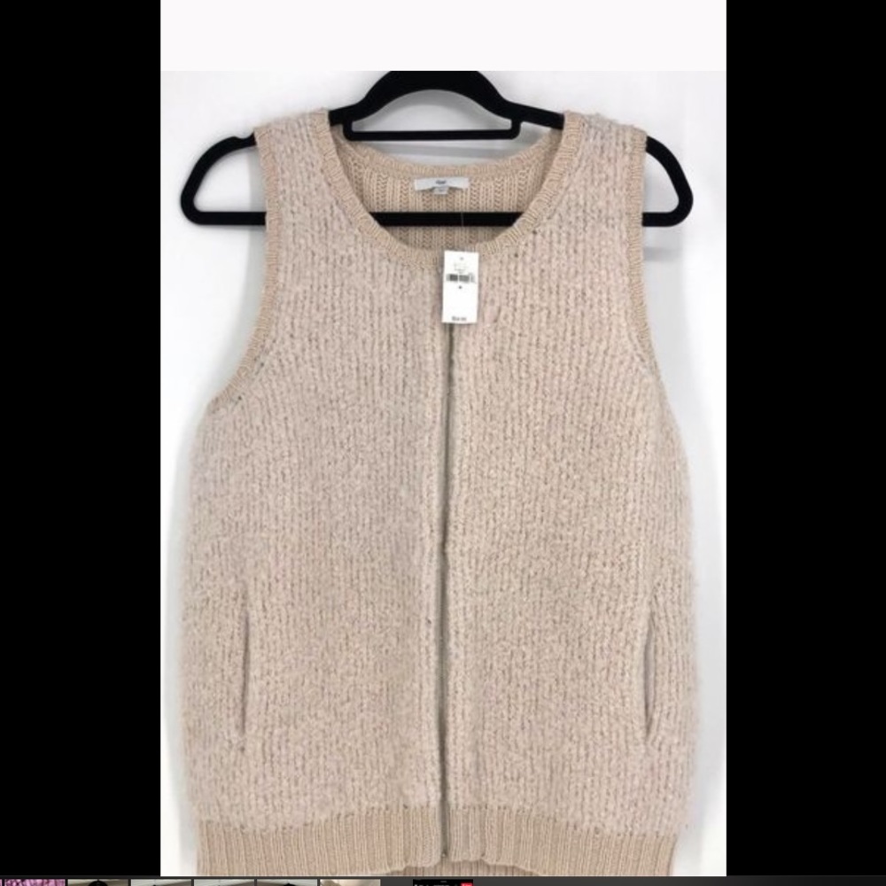 GAP wool zip up sweater vest